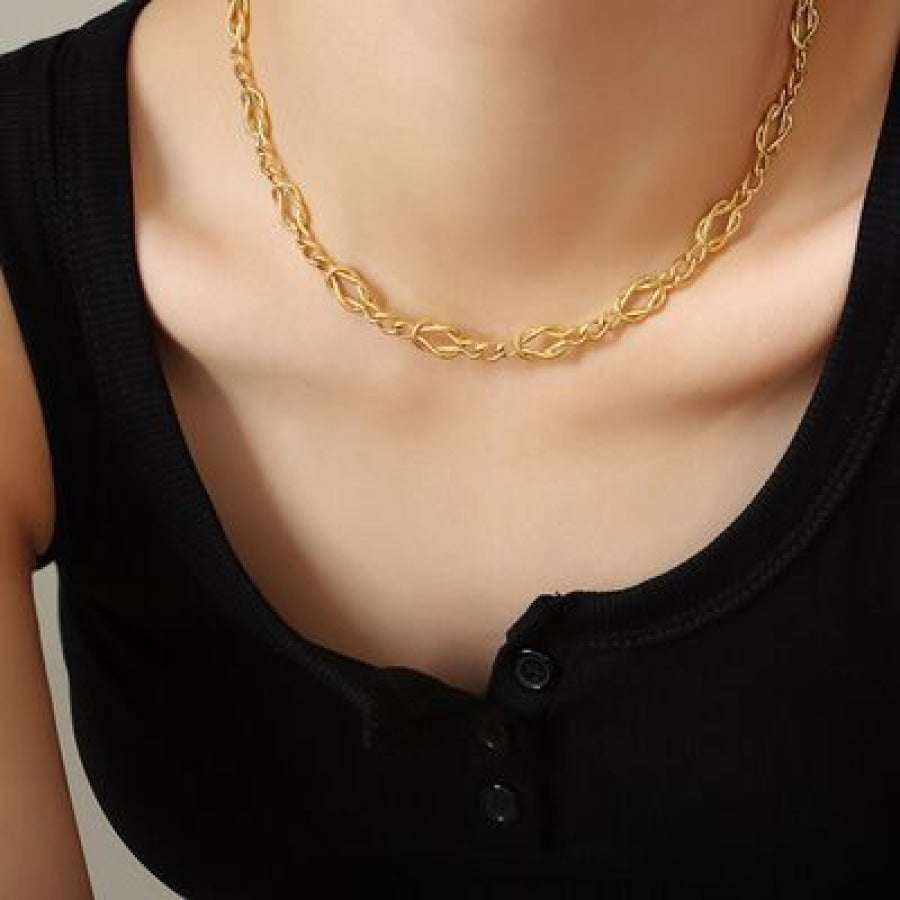 Brass Titanium Steel Necklace Style C / One Size Apparel and Accessories