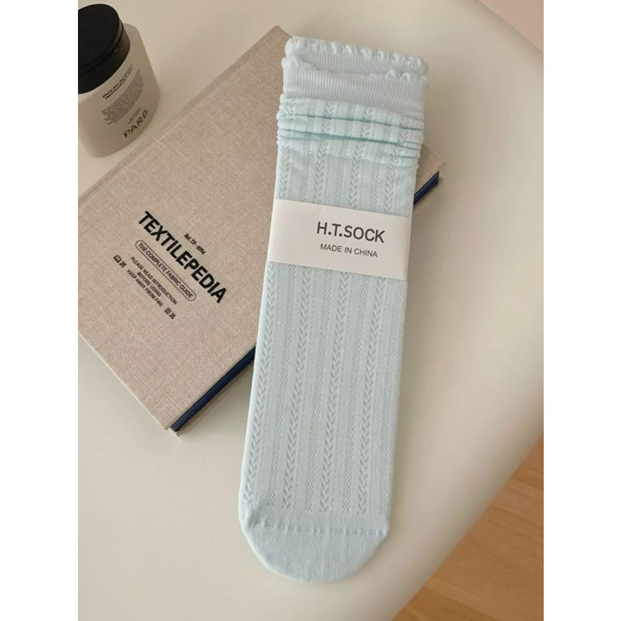 Breathable Crew Socks Blue / One Size Apparel and Accessories