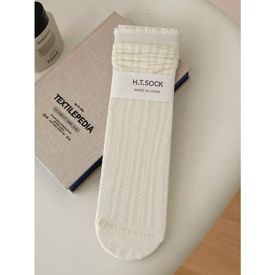 Breathable Crew Socks Milk White / One Size Apparel and Accessories