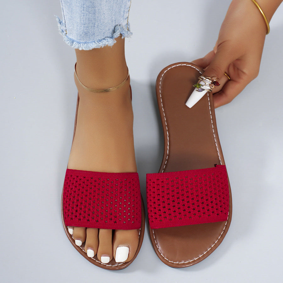 Breathable Hollow-Out Open Toe Sandals Red / 36 Apparel and Accessories