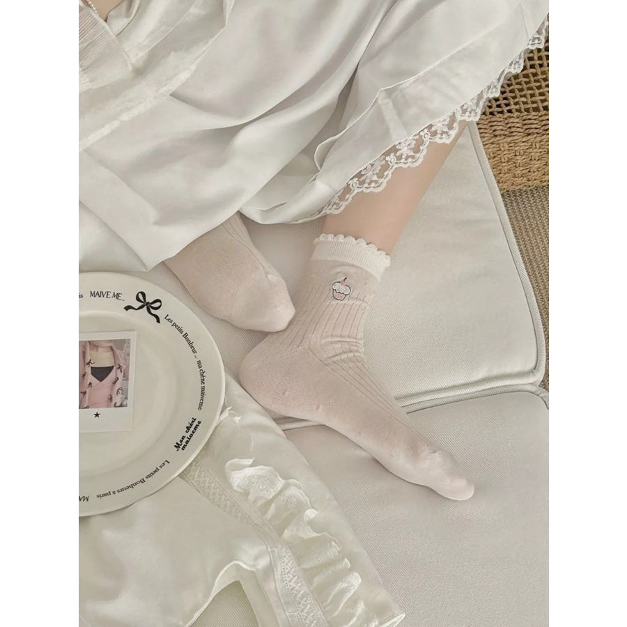 Breathable Knit Crew Socks Blush Pink / One Size Apparel and Accessories