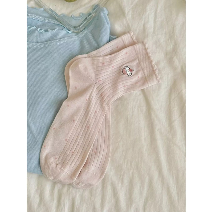 Breathable Knit Crew Socks Blush Pink / One Size Apparel and Accessories