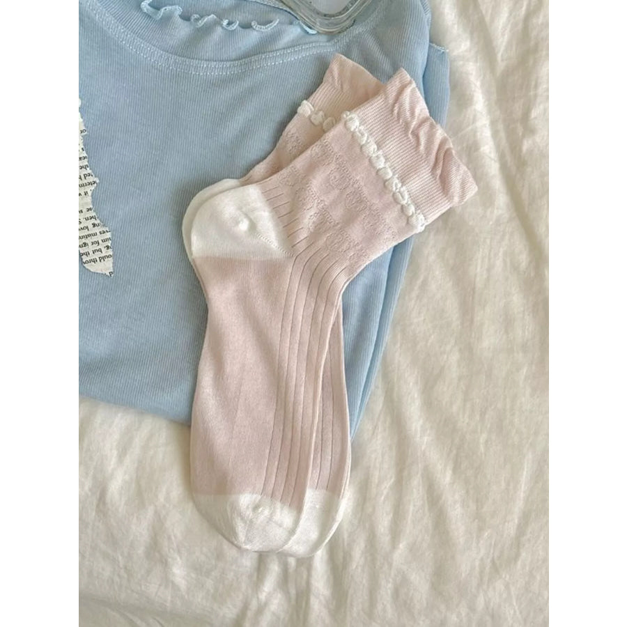 Breathable Knit Crew Socks Dusty Pink / One Size Apparel and Accessories