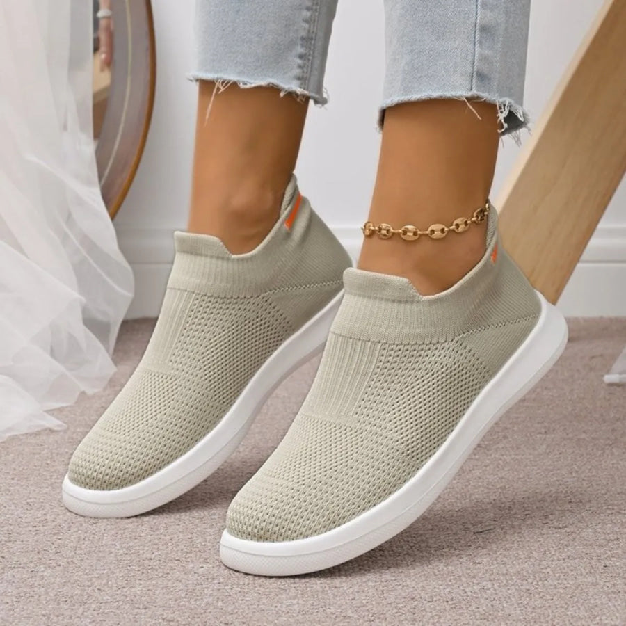 Breathable Knit Slip-Ons Black / 36 Apparel and Accessories