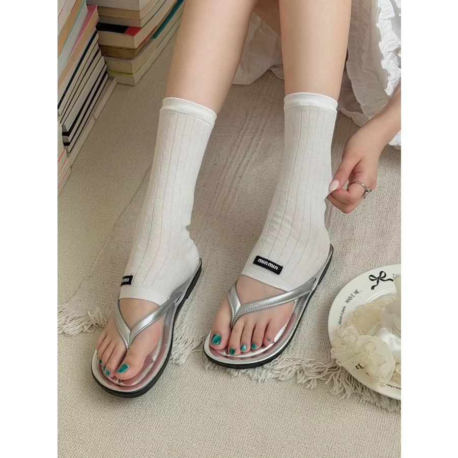 Breathable Knit Stirrup Socks White / One Size Apparel and Accessories