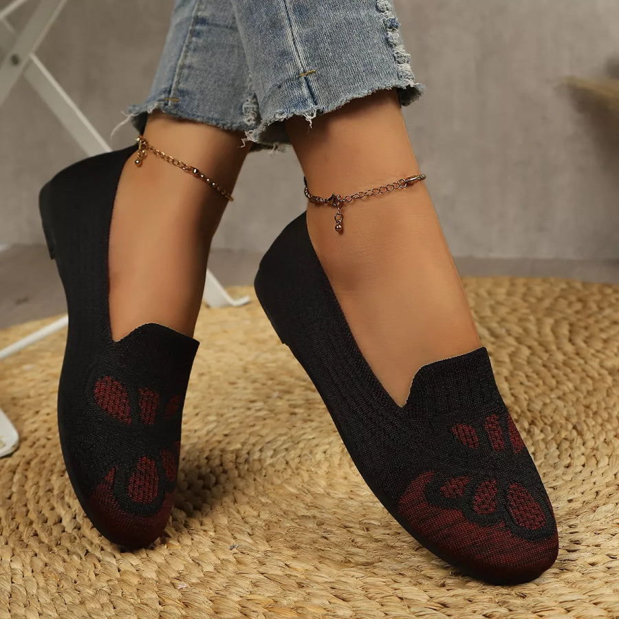 Breathable Knitted Slip-Ons Black / 36 Apparel and Accessories