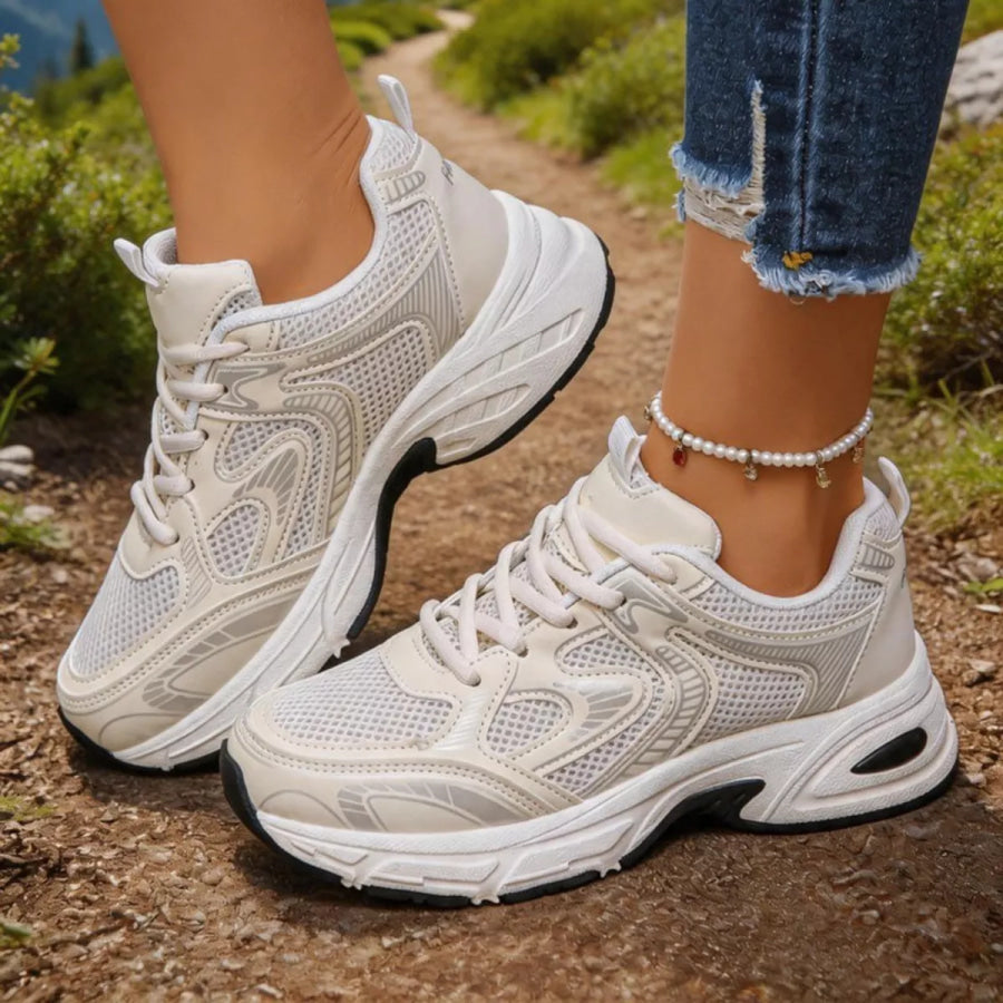 Breathable Lace Up Athletic White / 36 Apparel and Accessories