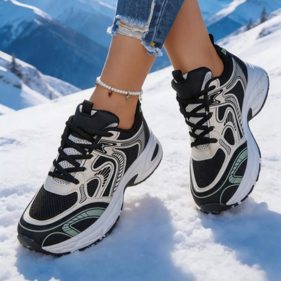 Breathable Lace Up Athletic Black / 36 Apparel and Accessories