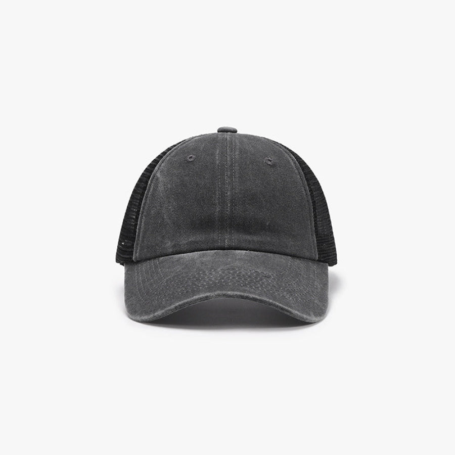 Breathable Mesh Adjustable Baseball Cap Dark Gray / One Size Apparel and Accessories