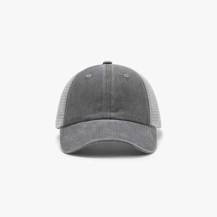 Breathable Mesh Adjustable Baseball Cap Gray / One Size Apparel and Accessories