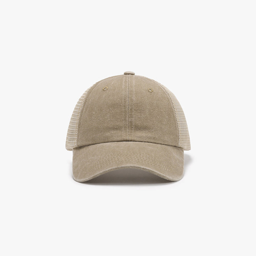 Breathable Mesh Adjustable Baseball Cap Tan / One Size Apparel and Accessories