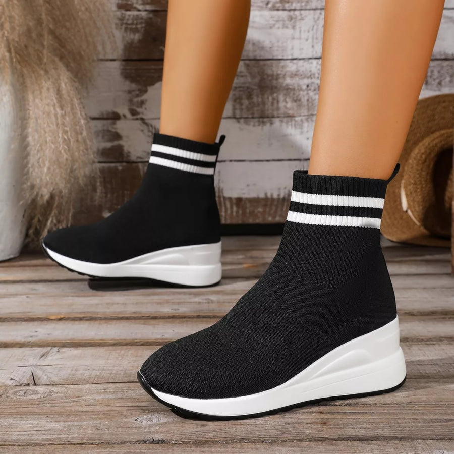 Breathable Mesh Boots Black And White / 36 Apparel and Accessories