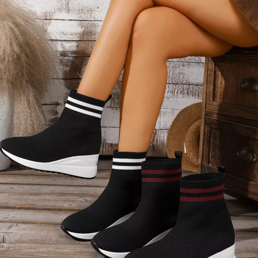 Breathable Mesh Boots Black And White / 36 Apparel and Accessories