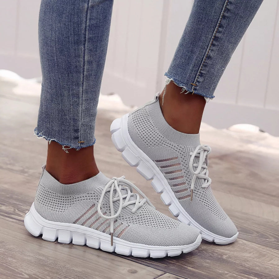 Breathable Mesh Lace-Up Athletic Grey / 35 Apparel and Accessories