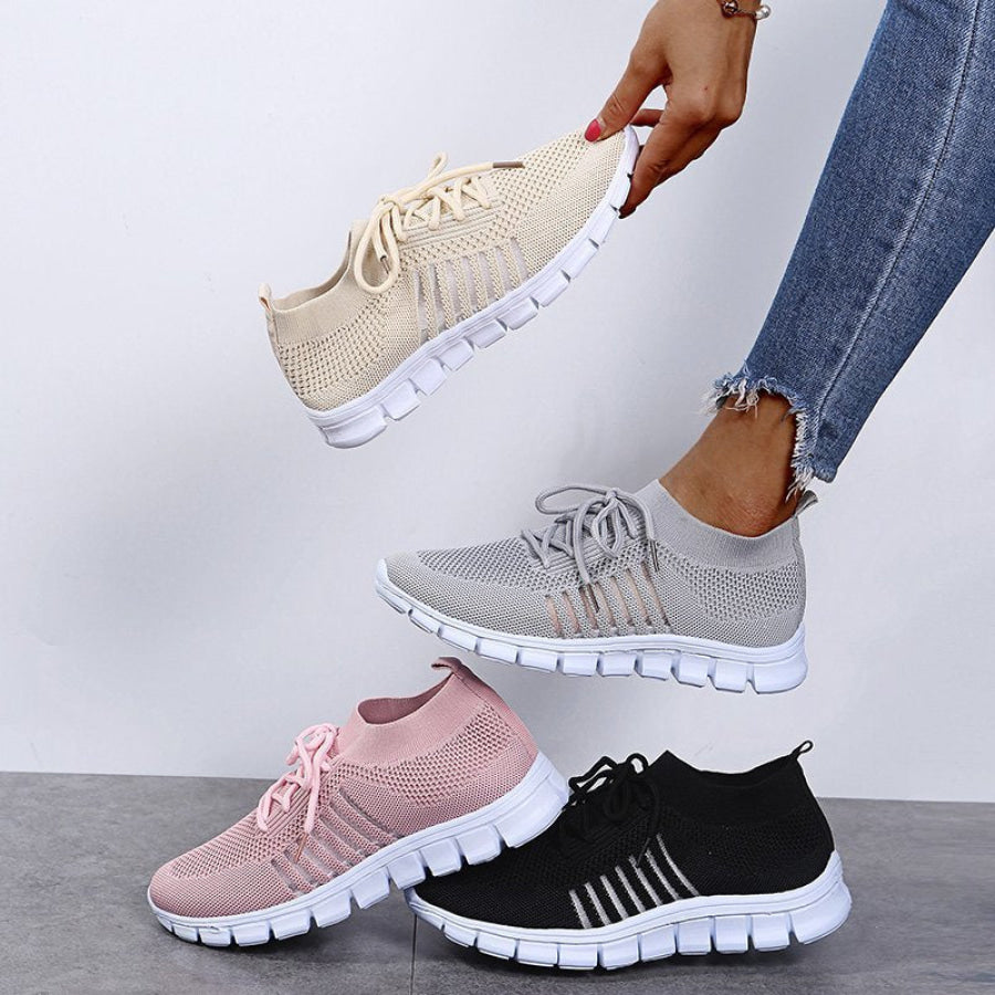 Breathable Mesh Lace Up Sneakers Apparel and Accessories