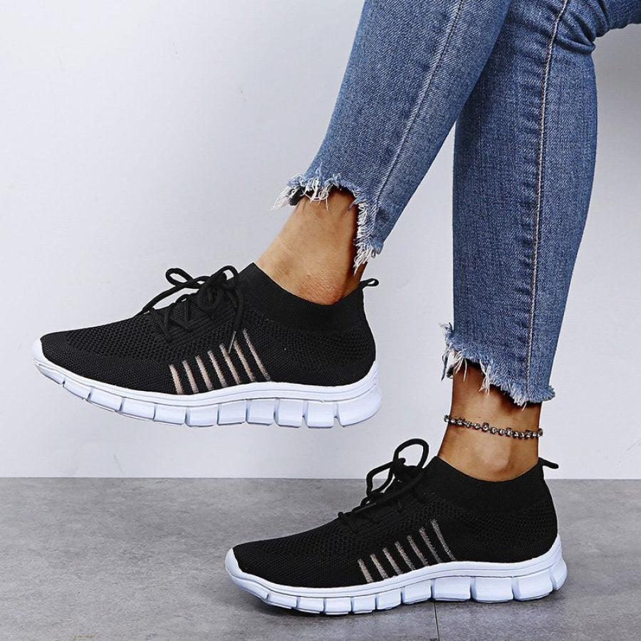 Breathable Mesh Lace Up Sneakers Apparel and Accessories