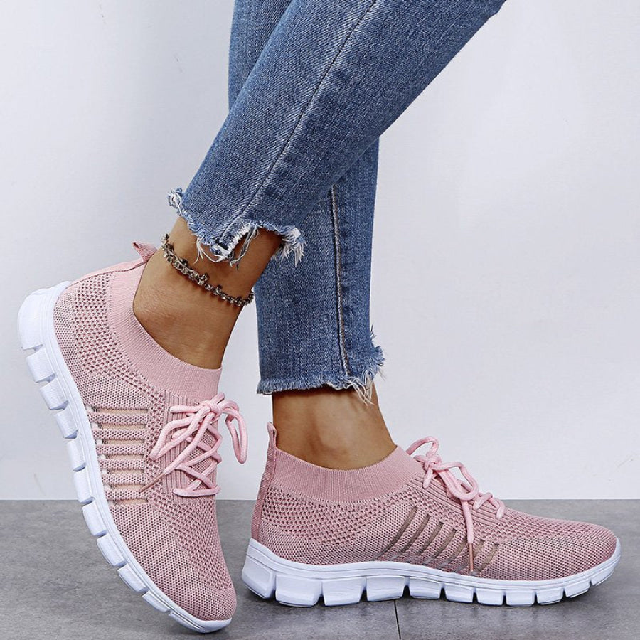 Breathable Mesh Lace Up Sneakers Apparel and Accessories