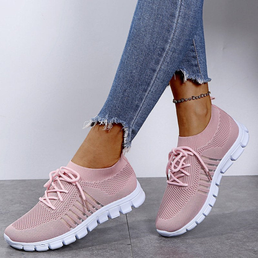 Breathable Mesh Lace Up Sneakers Apparel and Accessories