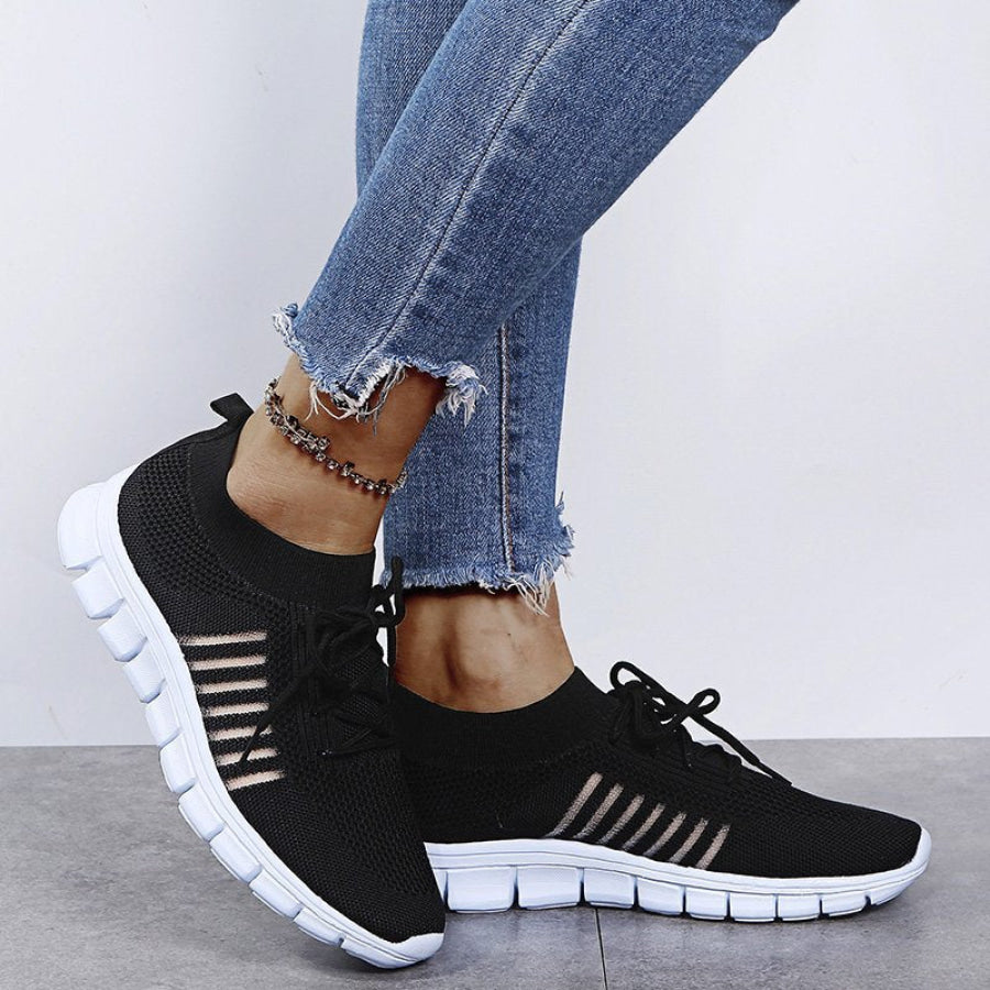 Breathable Mesh Lace Up Sneakers Apparel and Accessories