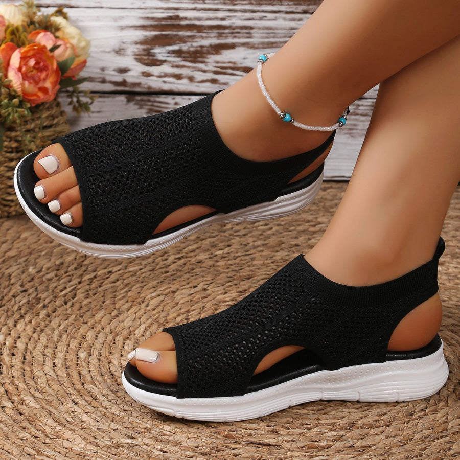 Breathable Mesh Open Toe Sandals Black / 36 Apparel and Accessories