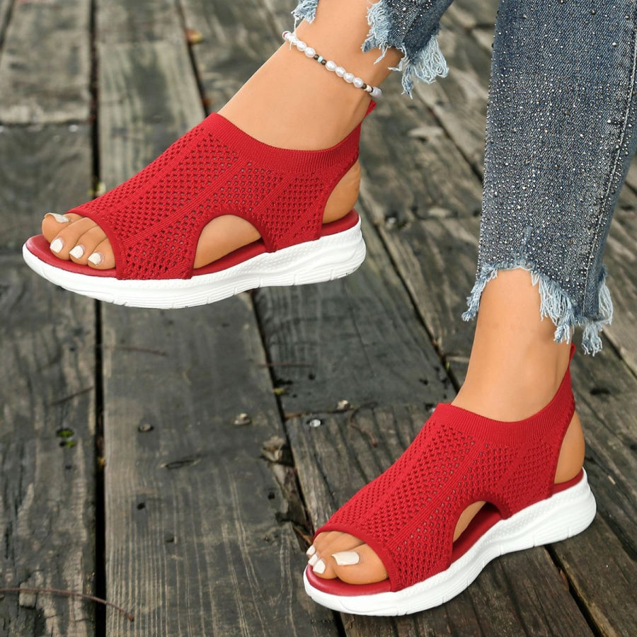 Breathable Mesh Open Toe Sandals Red / 36 Apparel and Accessories