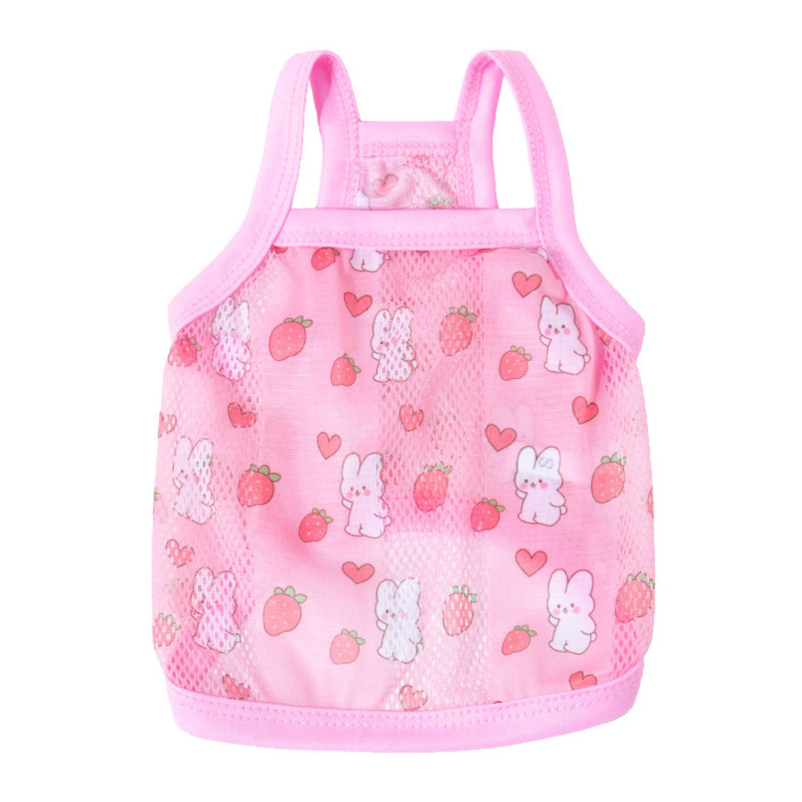 Breathable Mesh Pet Top Little Rabbit-Pink / S Apparel and Accessories