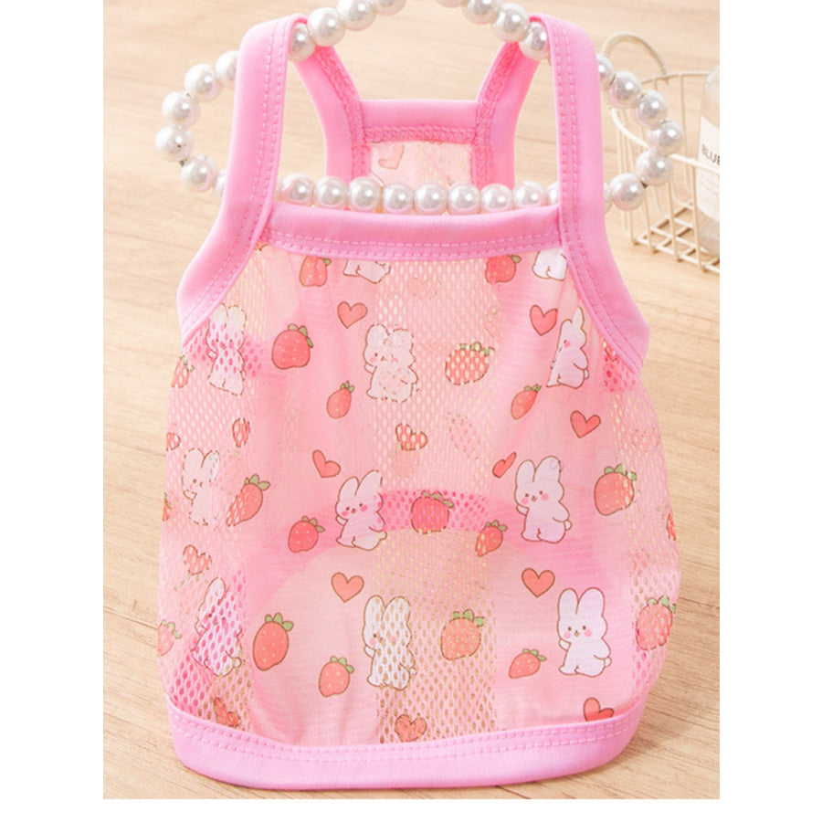 Breathable Mesh Pet Top Little Rabbit-Pink / S Apparel and Accessories