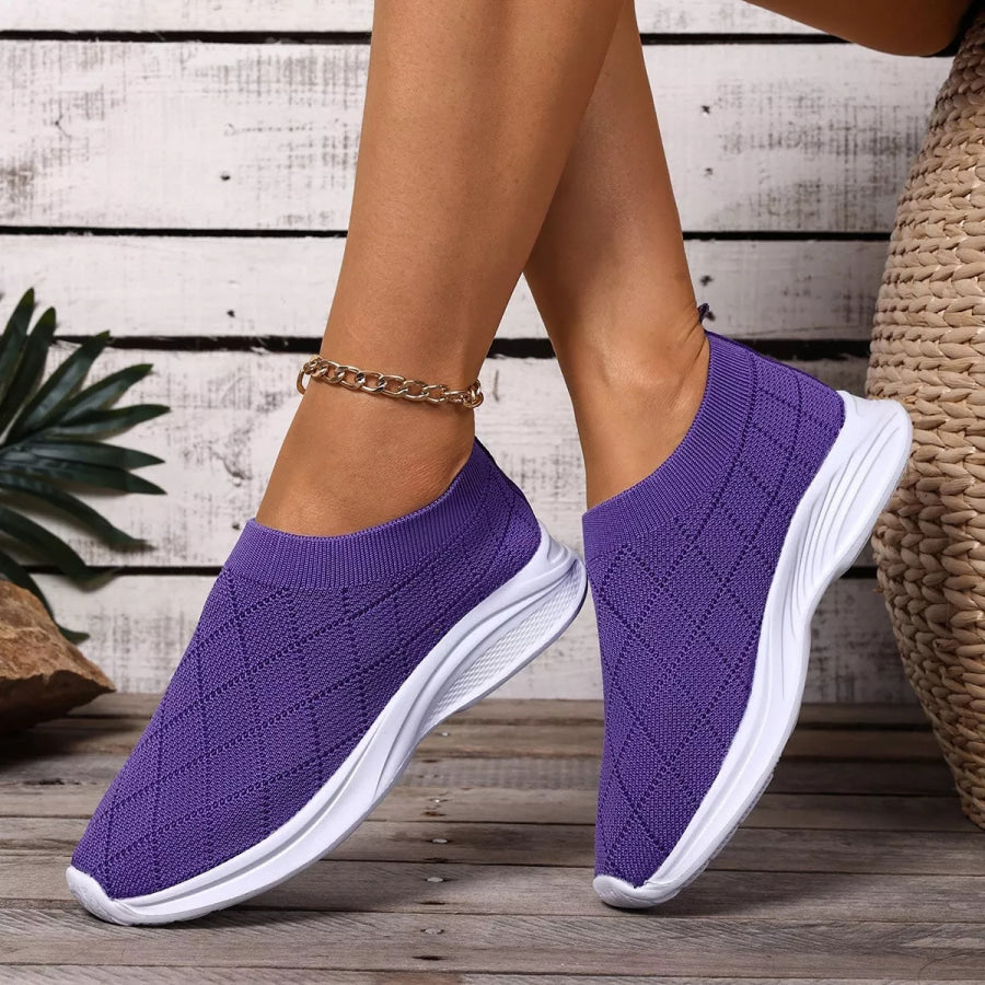 Breathable Mesh Round Toe Shoes Purple / 36 Apparel and Accessories