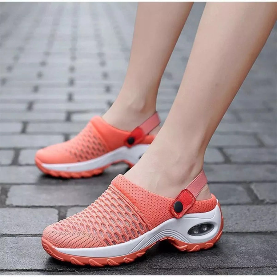 Breathable Mesh Wedge Sandals Orange / 35 Apparel and Accessories