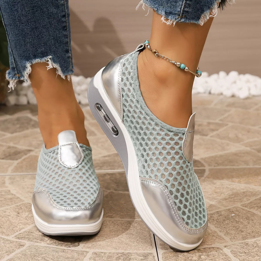 Breathable Mesh Wedge Slip-Ons Apparel and Accessories