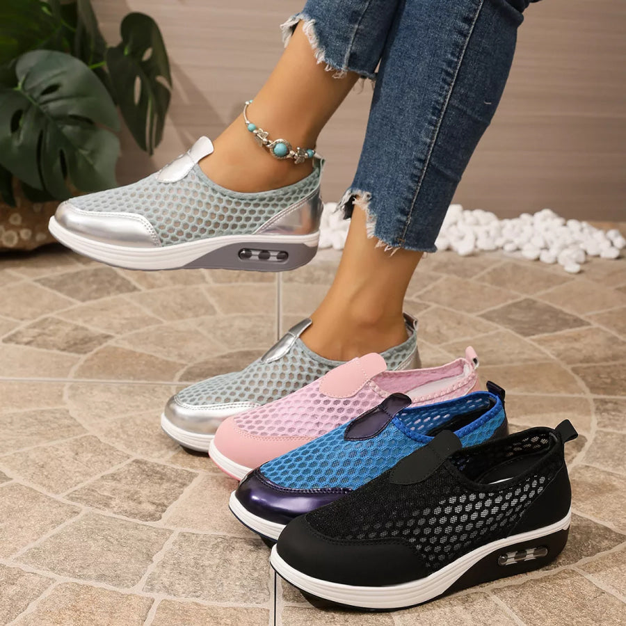 Breathable Mesh Wedge Slip-Ons Apparel and Accessories