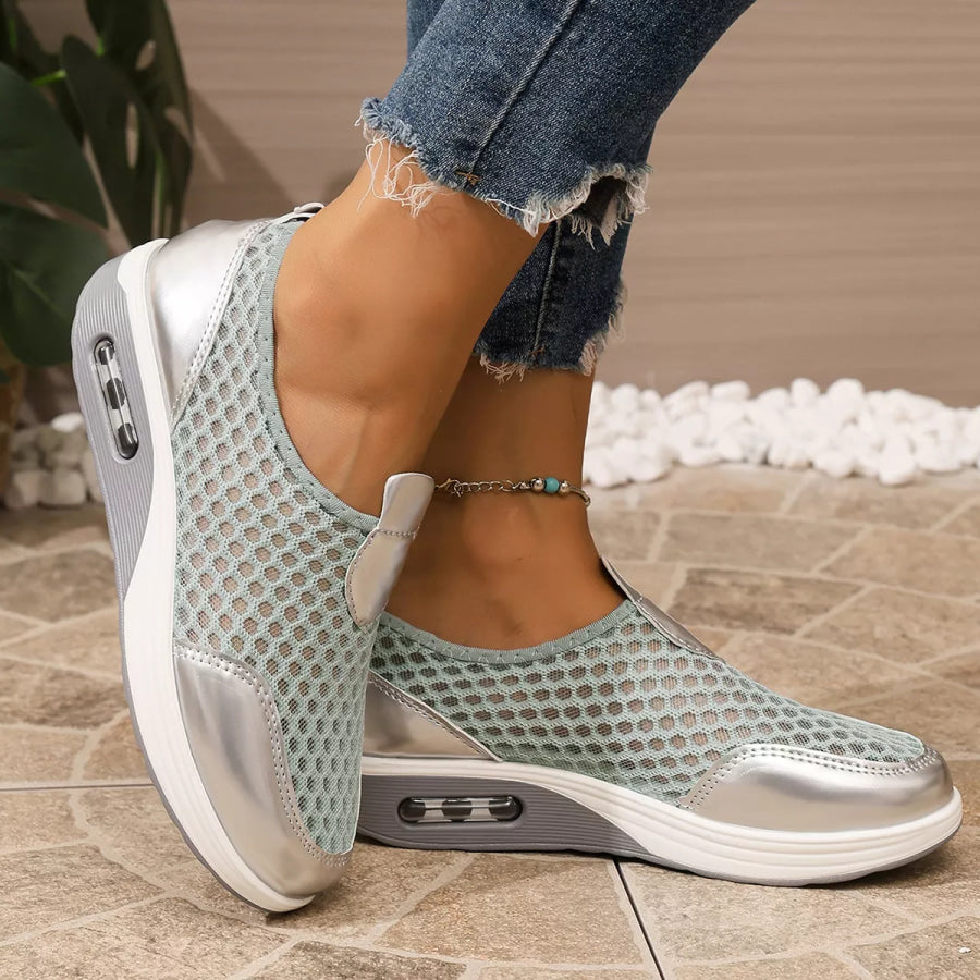 Breathable Mesh Wedge Slip-Ons Apparel and Accessories