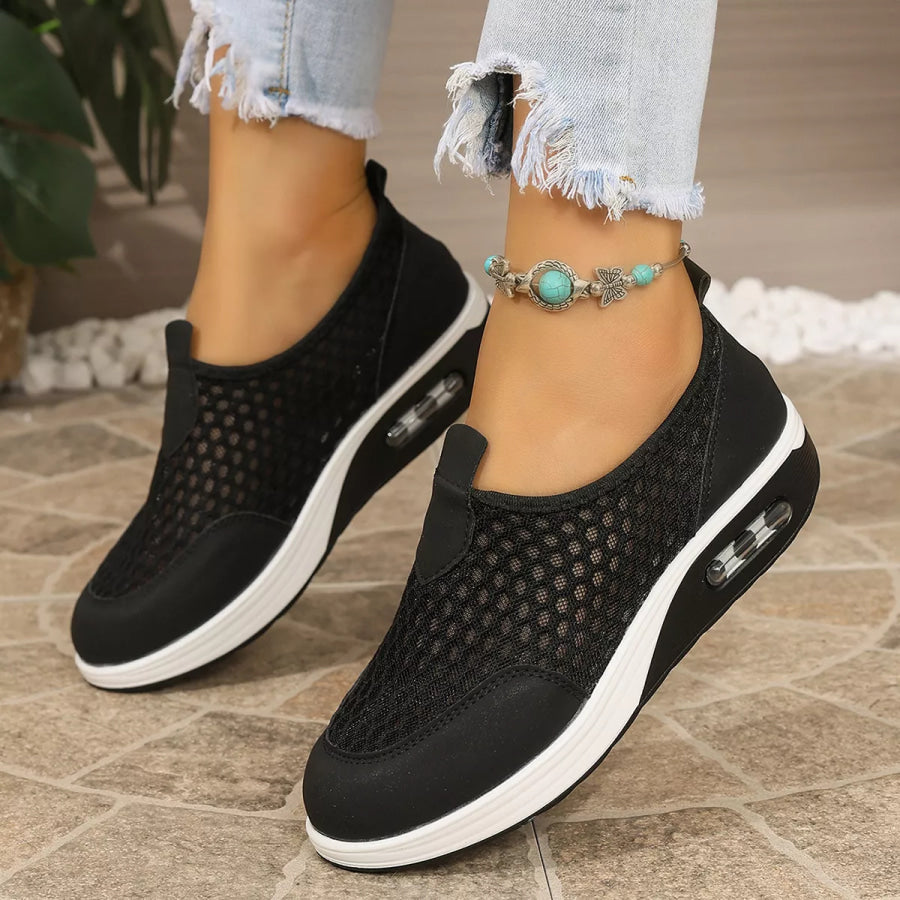 Breathable Mesh Wedge Slip-Ons Apparel and Accessories