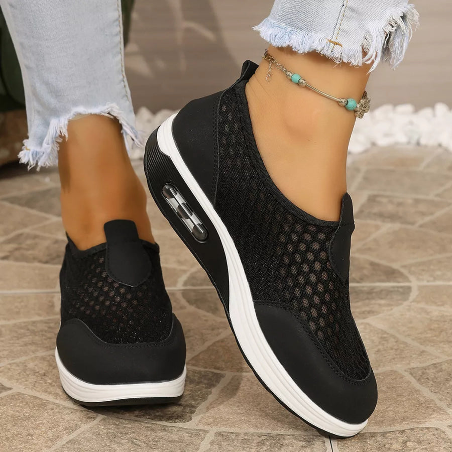 Breathable Mesh Wedge Slip-Ons Apparel and Accessories