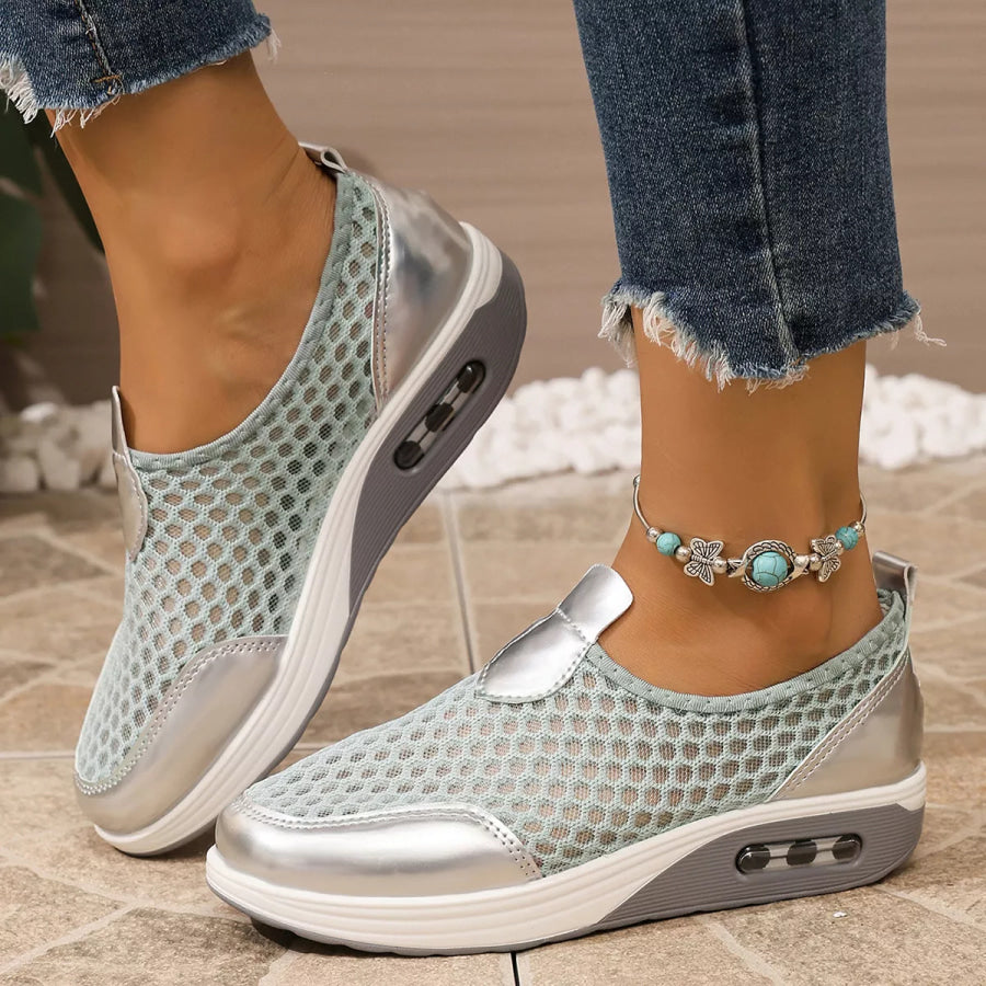 Breathable Mesh Wedge Slip-Ons Apparel and Accessories