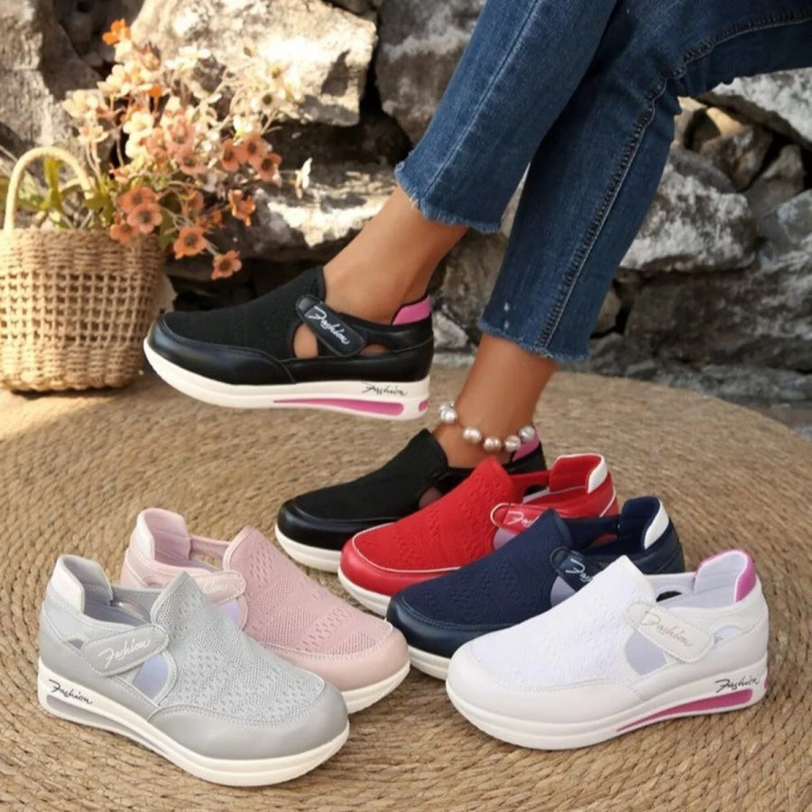 Breathable Mesh Wedge Sneakers Apparel and Accessories