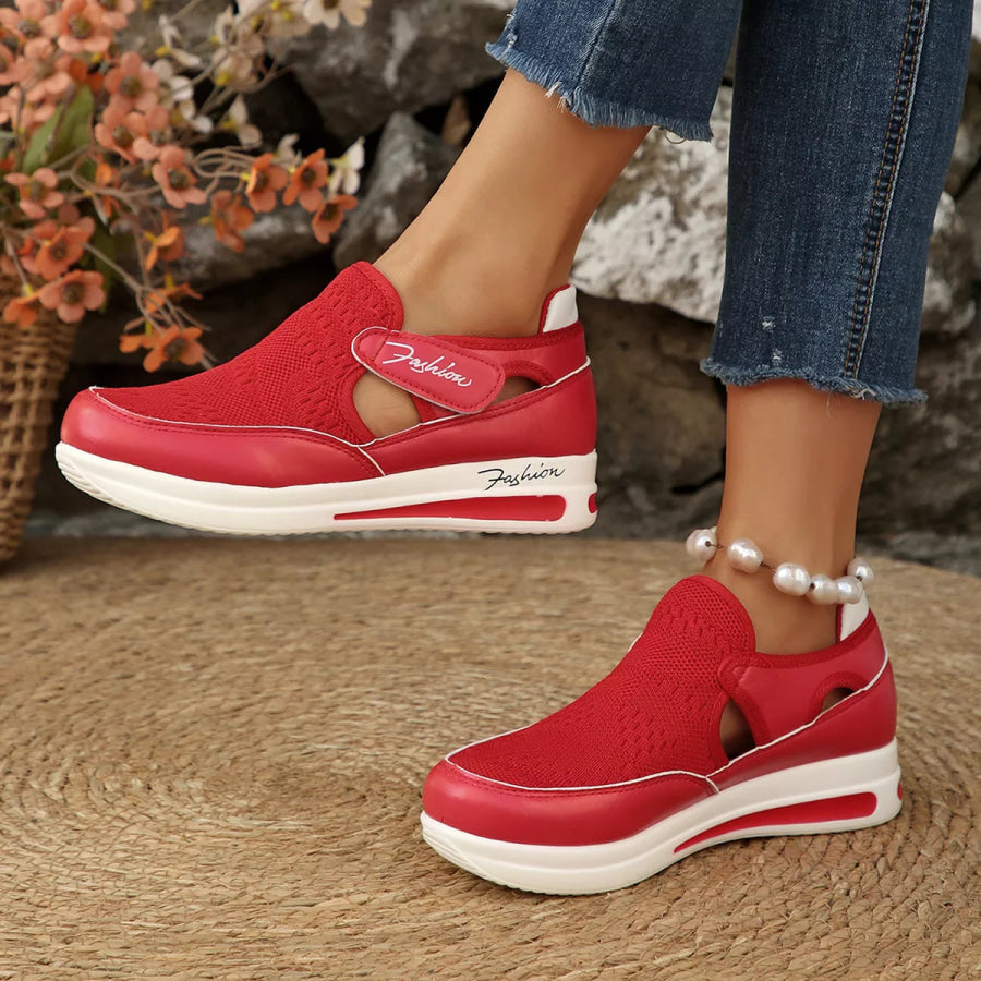 Breathable Mesh Wedge Sneakers Apparel and Accessories