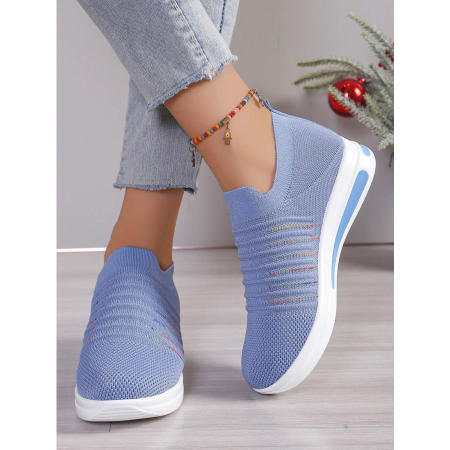 Breathable Mesh Wedge Sneakers Light Blue / 36(US5) Apparel and Accessories