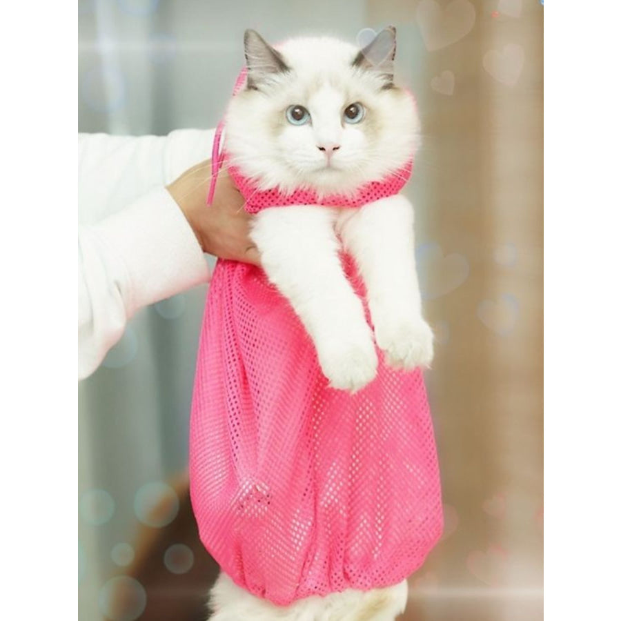 Breathable Pet Grooming Bath Bag Fuchsia Pink / One Size Apparel and Accessories