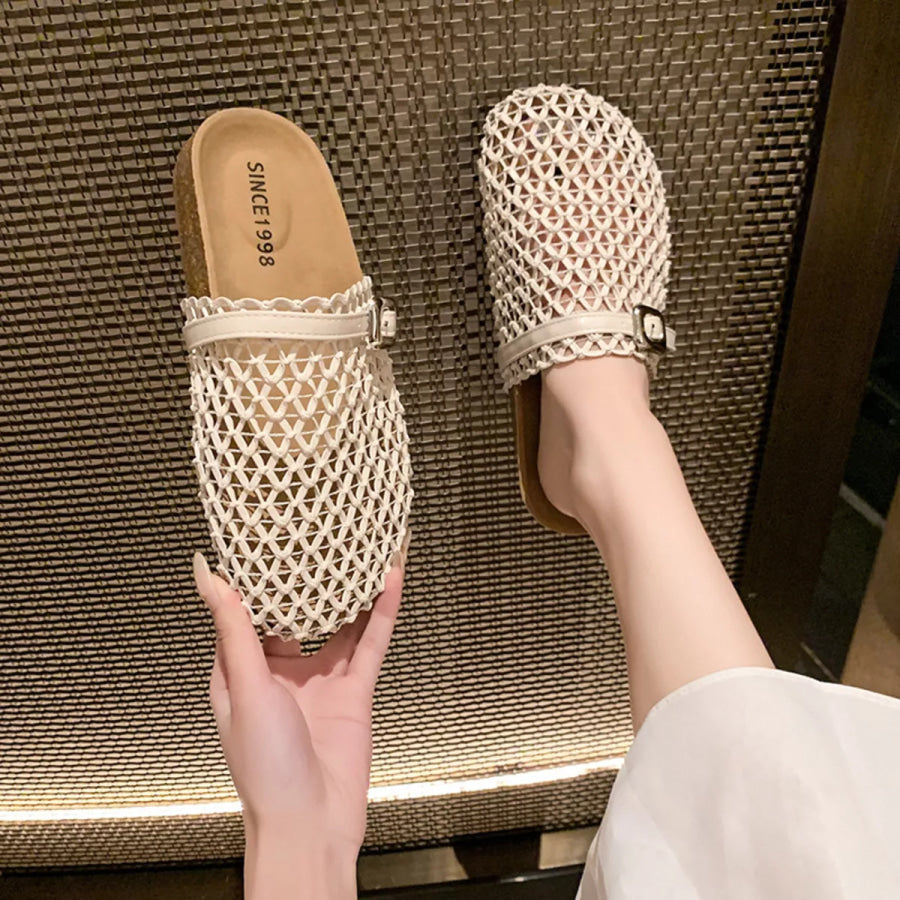 Breathable Round Toe Sandals Beige / 35 Apparel and Accessories