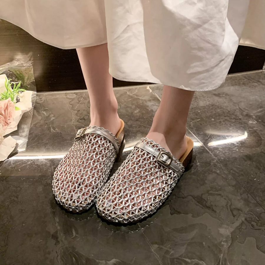 Breathable Round Toe Sandals Silver / 35 Apparel and Accessories