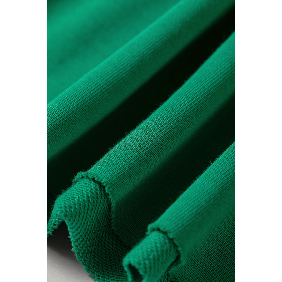 Bright Green Solid Color Hooded Long Sleeve Elastic Waist Pocket Pant Set Two Piece Sets/Pant Sets