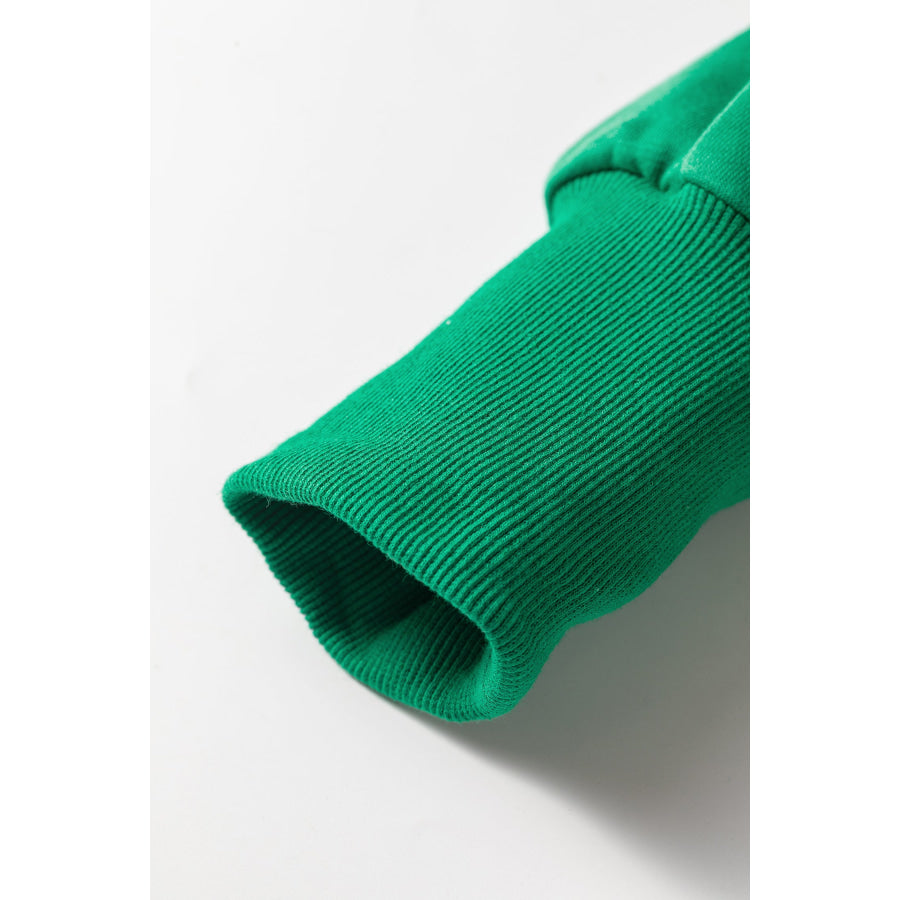 Bright Green Solid Color Hooded Long Sleeve Elastic Waist Pocket Pant Set Two Piece Sets/Pant Sets