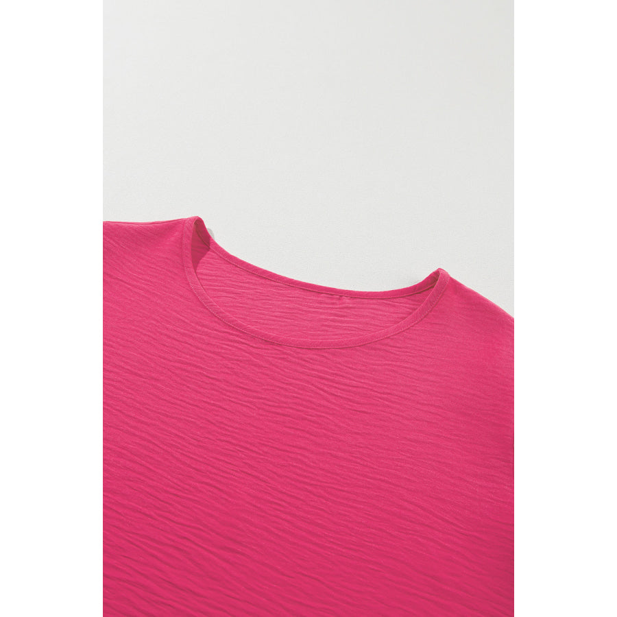 Bright Pink Ruffled Short Sleeve Plus Size Top Plus Size/Plus Size Tops/Plus Size Tops &amp; Tees