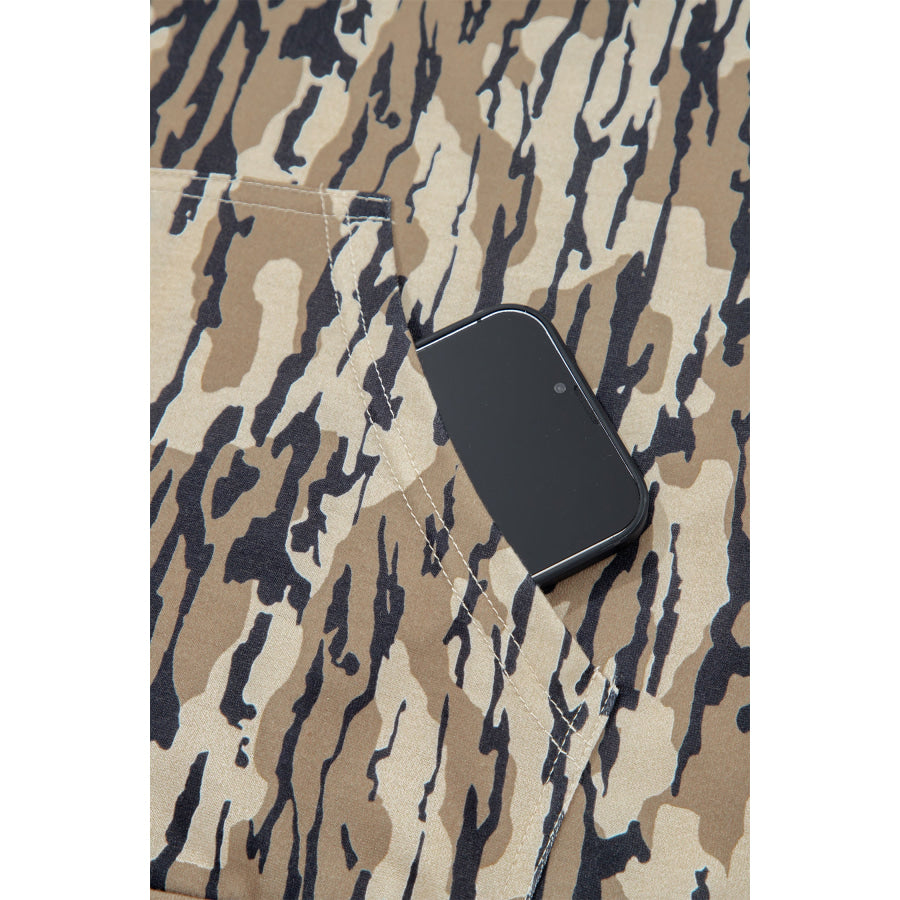 Brown Camouflage Zipper Collar Front Pocket Pullover Sweatshirt Tops/Sweatshirts & Hoodies