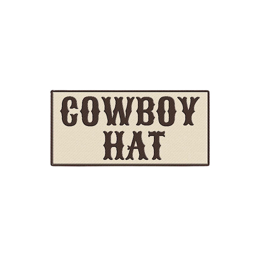 Brown Cowboy Hat Embroidered Patch WS 600 Accessories