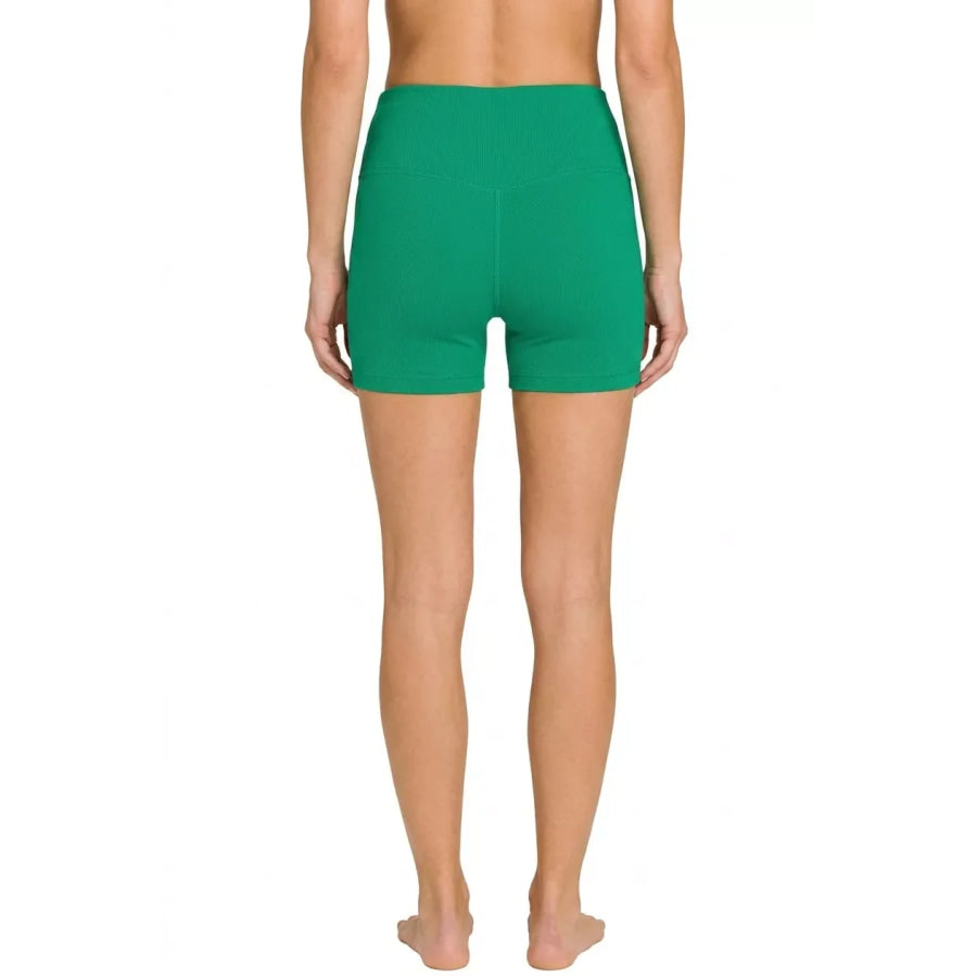 Brushed Microfiber Wide Waistband Biker Shorts K GREEN / S Apparel and Accessories