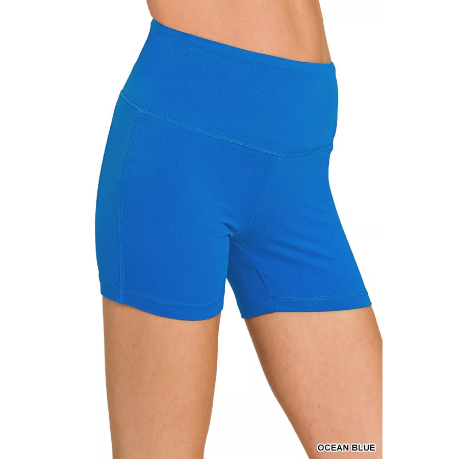 Brushed Microfiber Wide Waistband Biker Shorts Apparel and Accessories