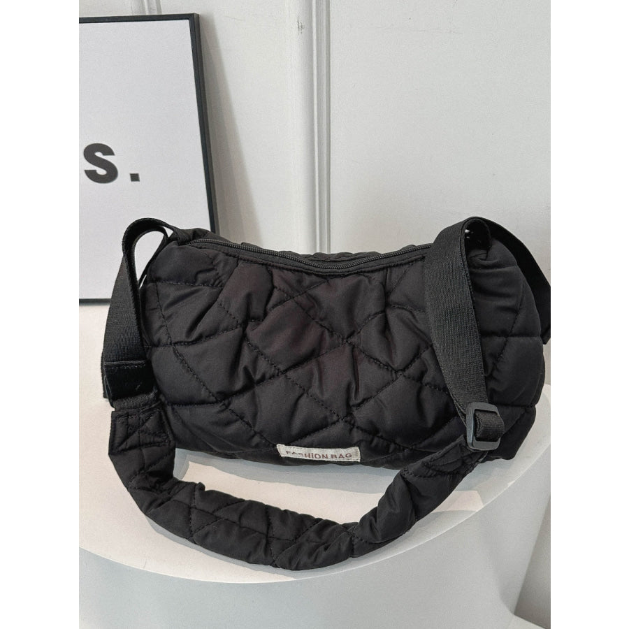 Bubble Texture Adjustable Strap Crossbody Bag Black / One Size Apparel and Accessories