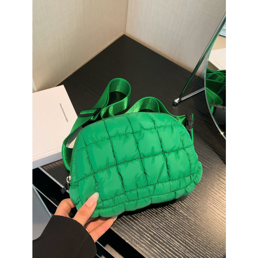 Bubble Texture Adjustable Strap Crossbody Bag Green / One Size Apparel and Accessories